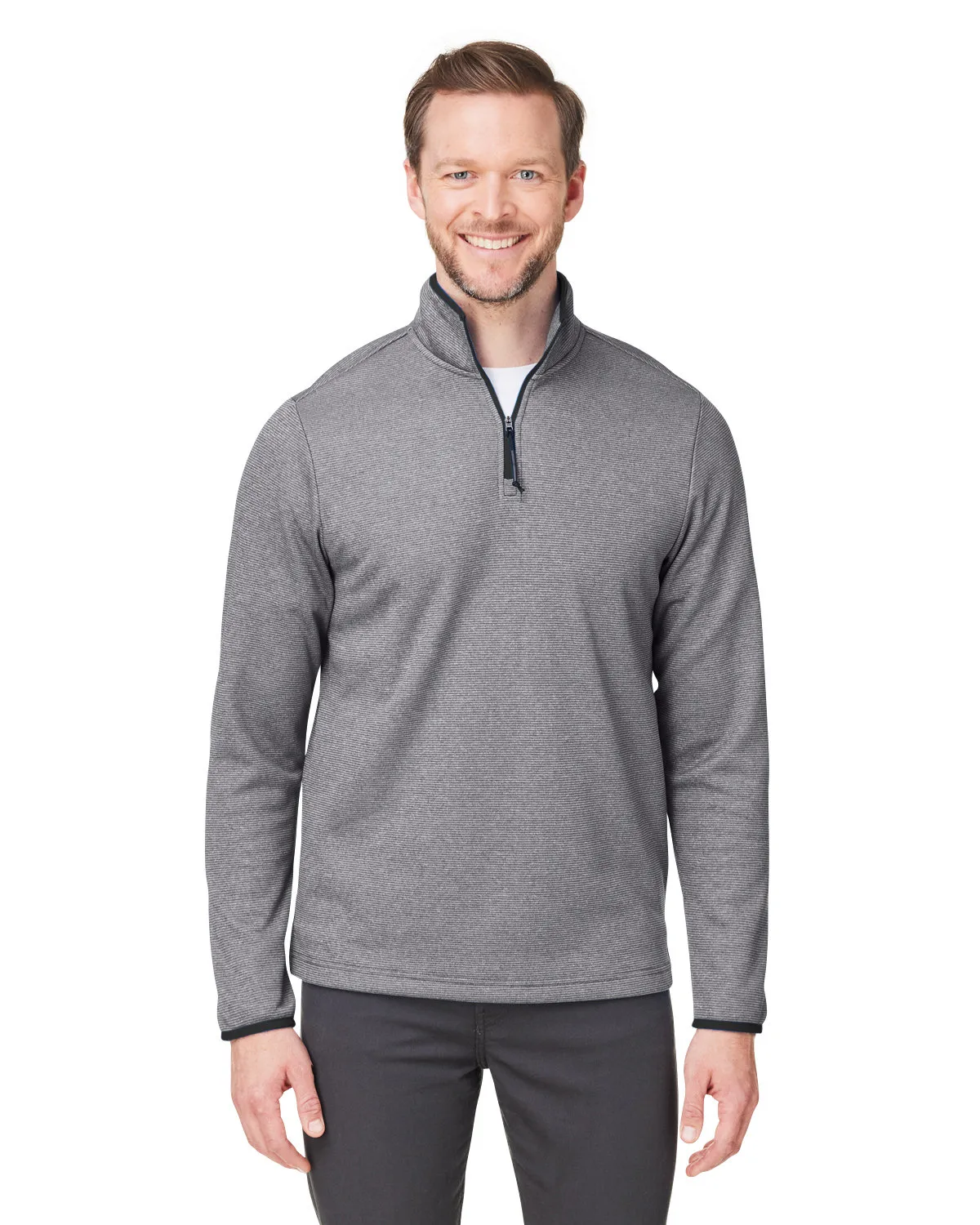CORE365™ Men's Venture Heathered Stripe Quarter-Zip Pullover Jacket