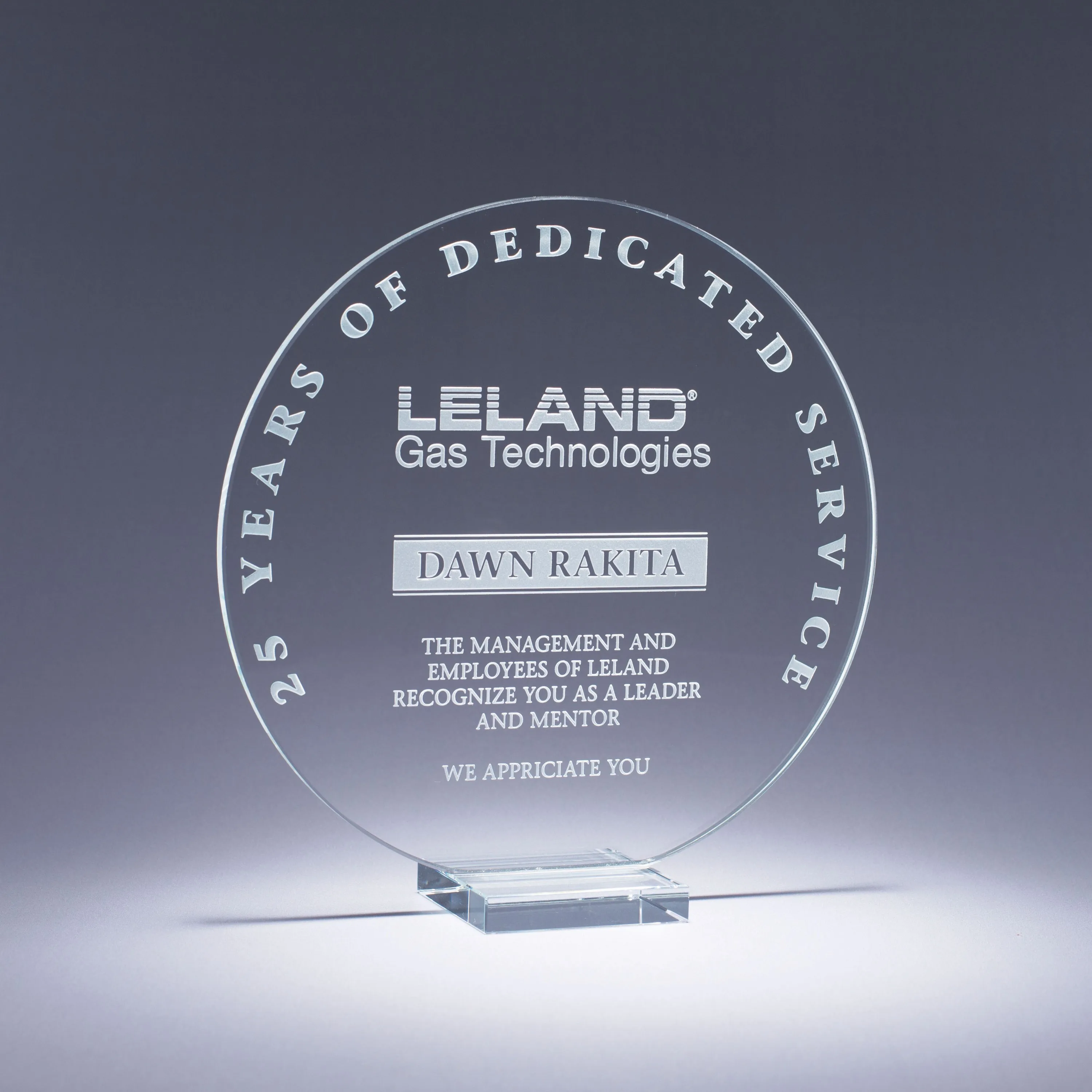 7.25" Serenity Crystal Award view 2