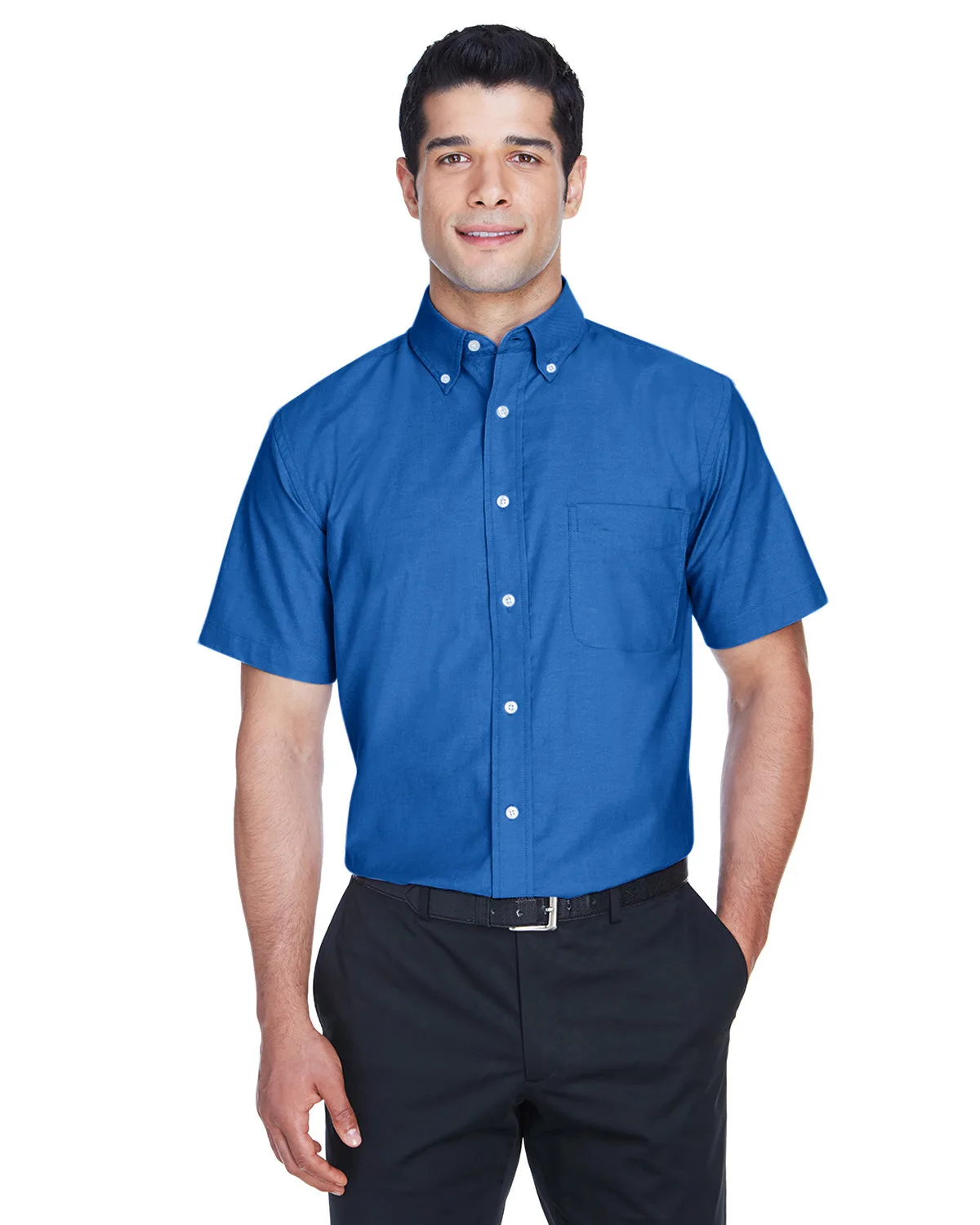 Harriton Men's Short-Sleeve Oxford Shirt w/Stain-Release