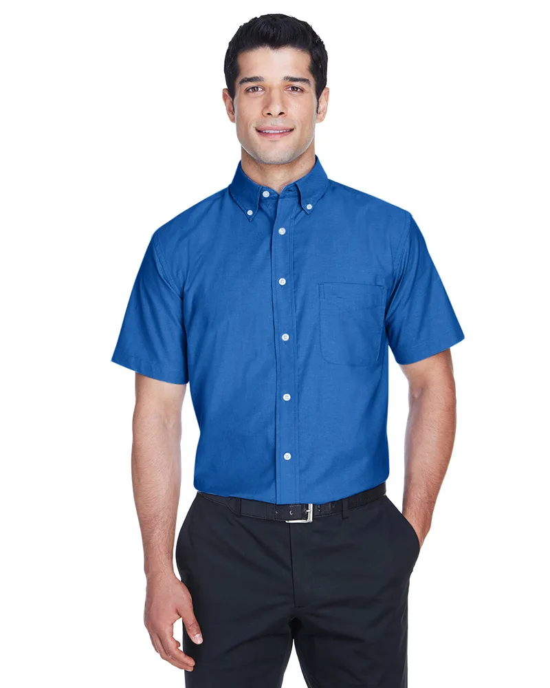 Harriton Men's Short-Sleeve Oxford Shirt w/Stain-Release