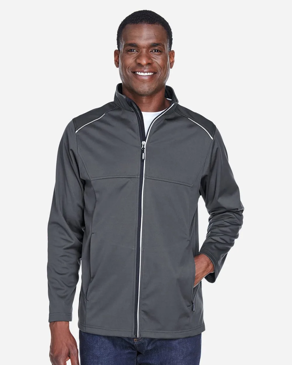 CORE365™ Men's Tall Techno Lite Three-Layer Knit Tech-Shell Jacket view 2