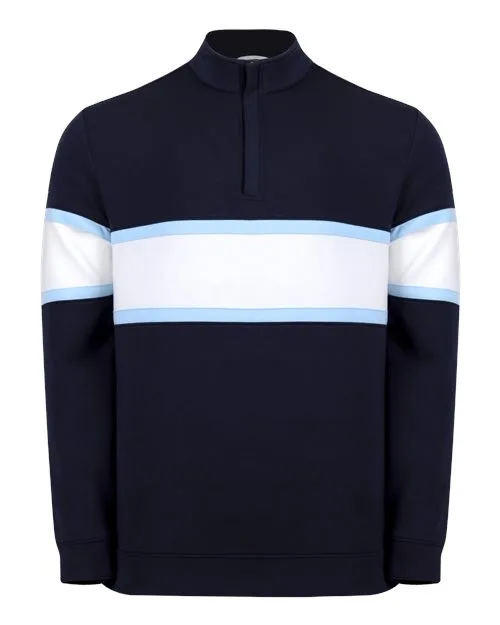 SWANNIES GOLF APPAREL Men's Owen Quarter-Zip Colorblock Pullover Sweater view 3