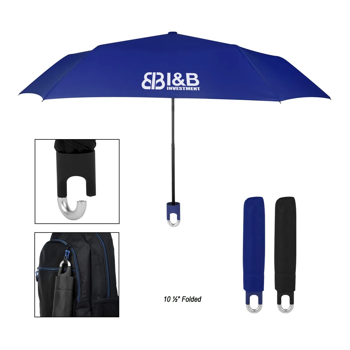 38" Arc Clipper Compact Telescopic Umbrella view 2