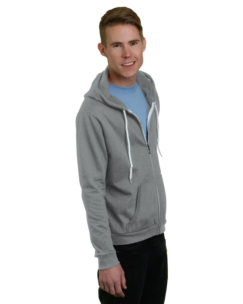 BAYSIDE Unisex USA Made Full-Zip Lightweight Hooded Sweatshirt view 5