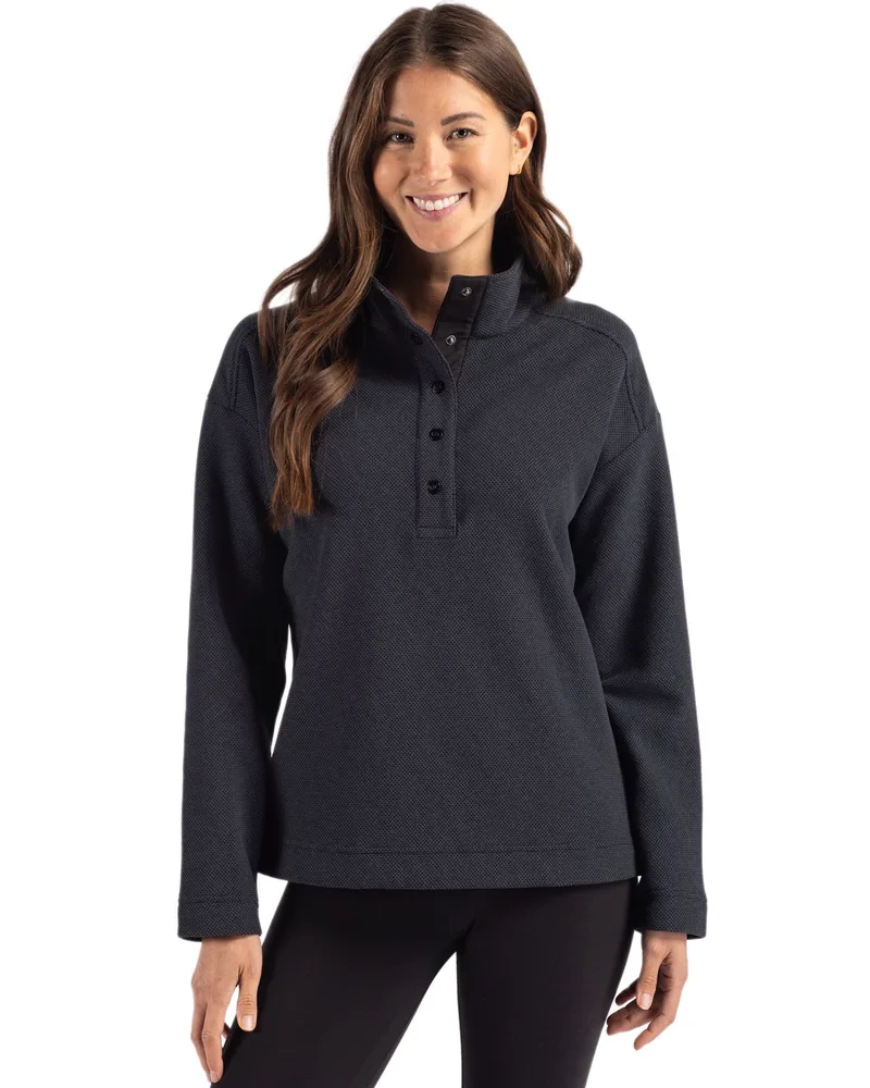 Cutter & Buck Hunts Point Eco Textured Fleece Recycled Womens Snap Pullover
