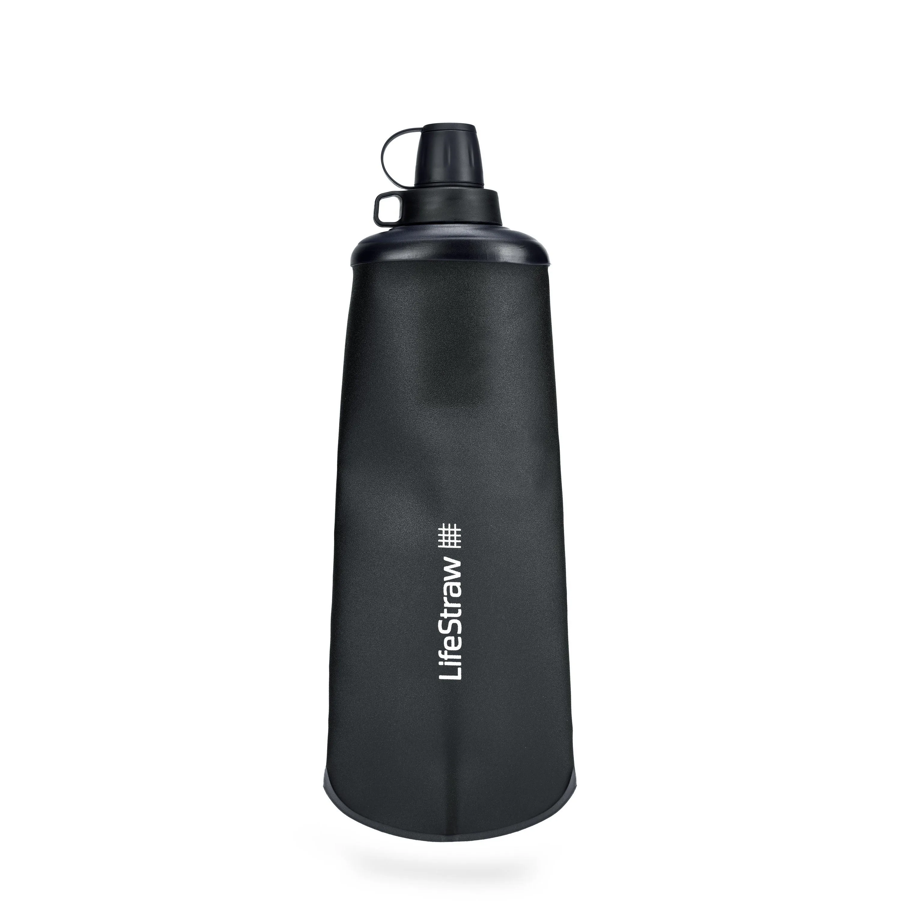 LifeStraw Peak 1 Liter Collapsible Dark Mountain Gray Squeeze Bottle w/Filter