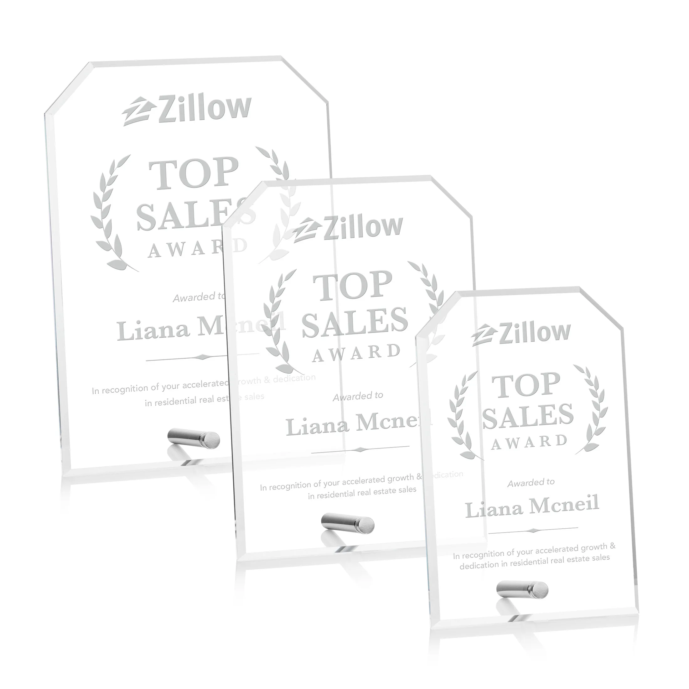 Laser Engraving, Silver, Clipped Rectangle