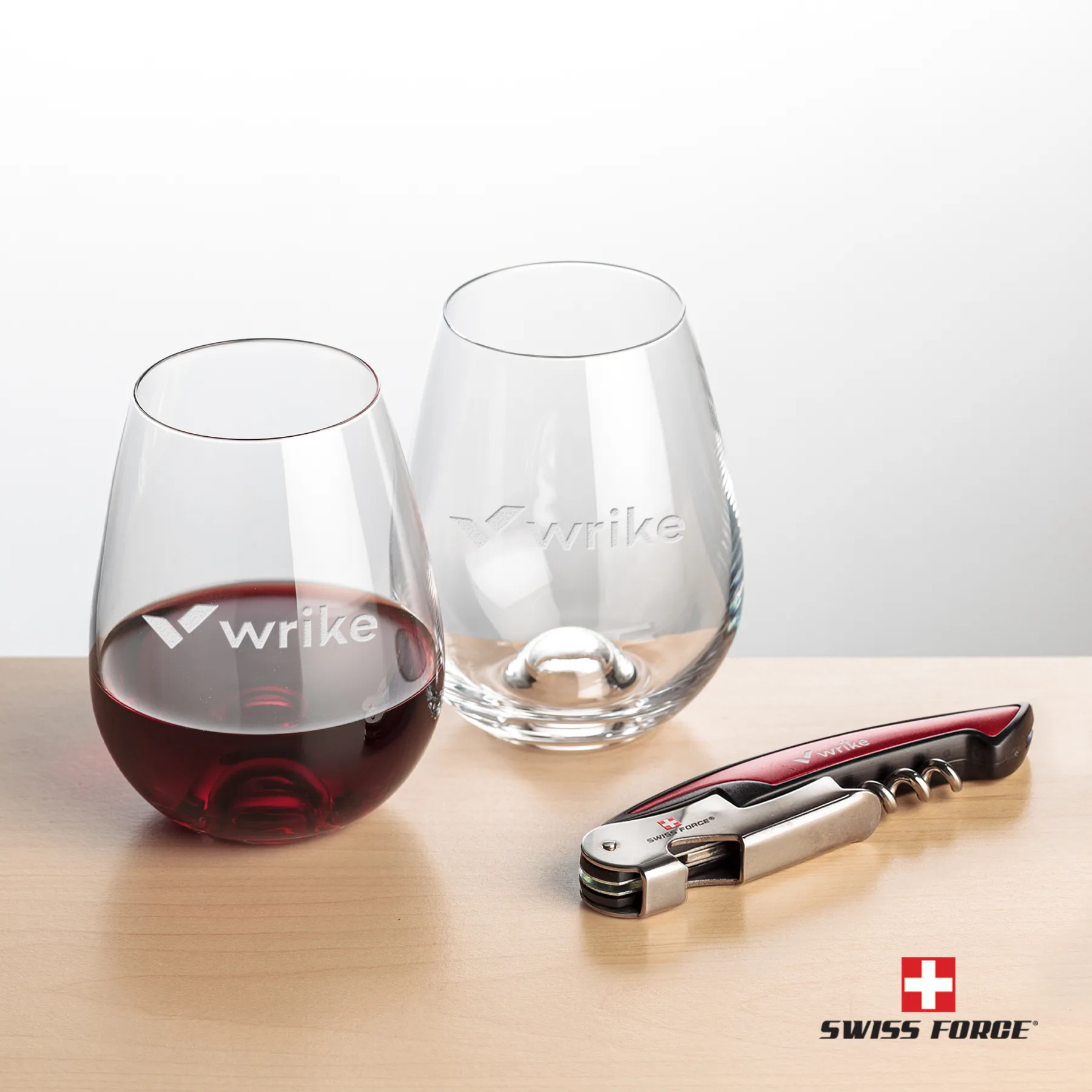 Impressive Wine Set, Laser Engraving, Red