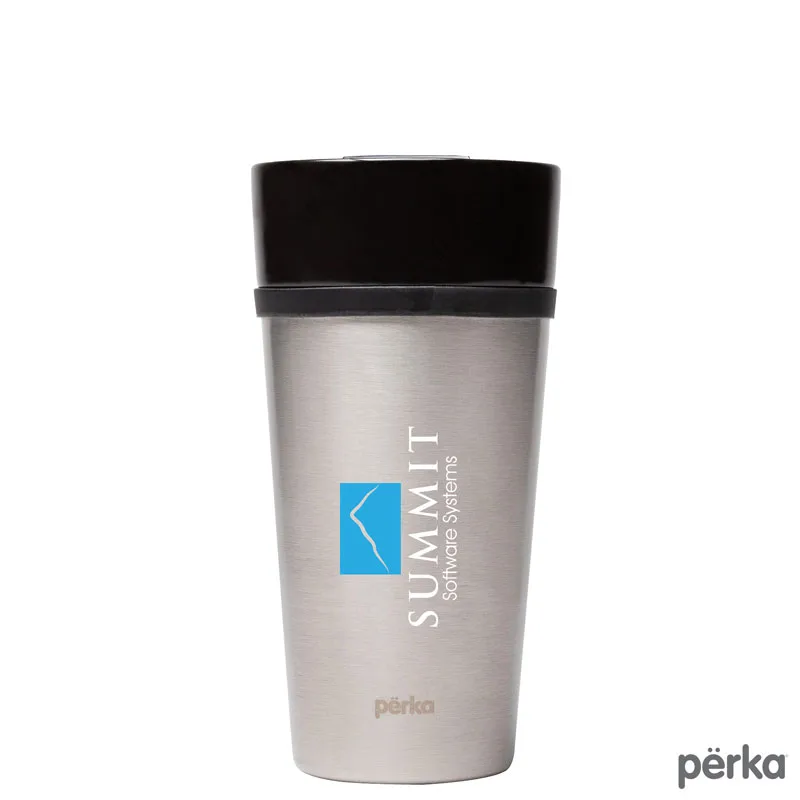 Perka Linden 14 oz. Double Wall Ceramic Tumbler w/ Stainless Steel Outer view 2
