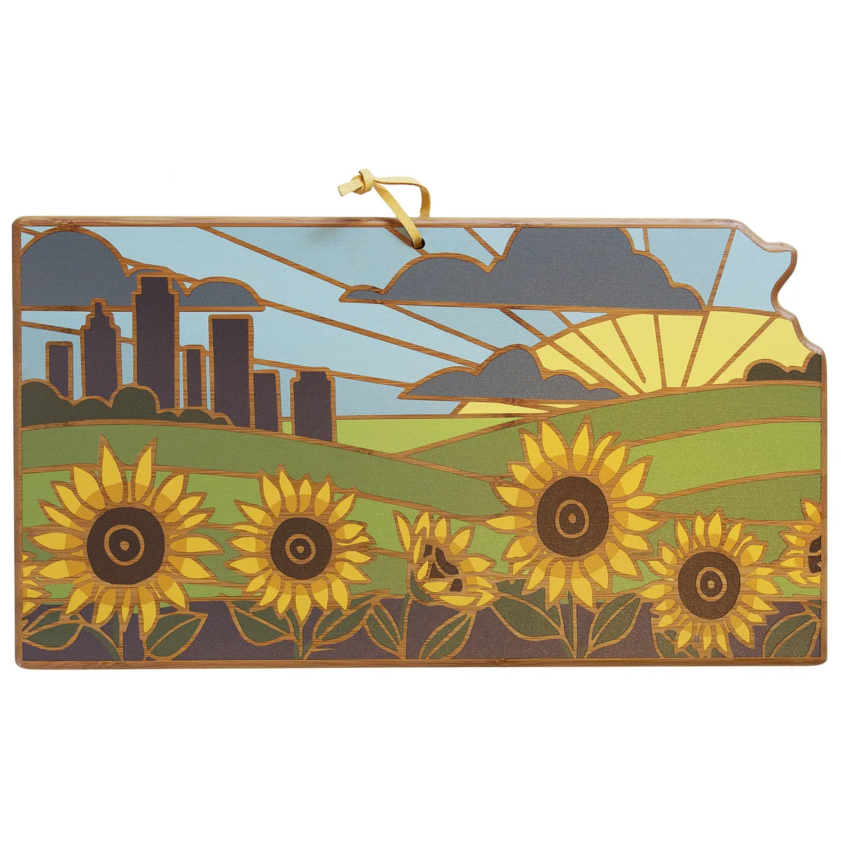Kansas State Shaped Serving & Cutting Board w/Artwork by Summer Stokes