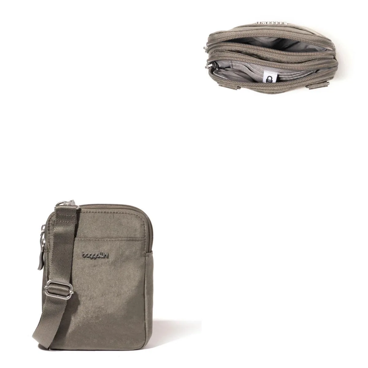 Baggallini Modern Take Two Rfid Crossbody Bag - Sterling Shimmer Gray