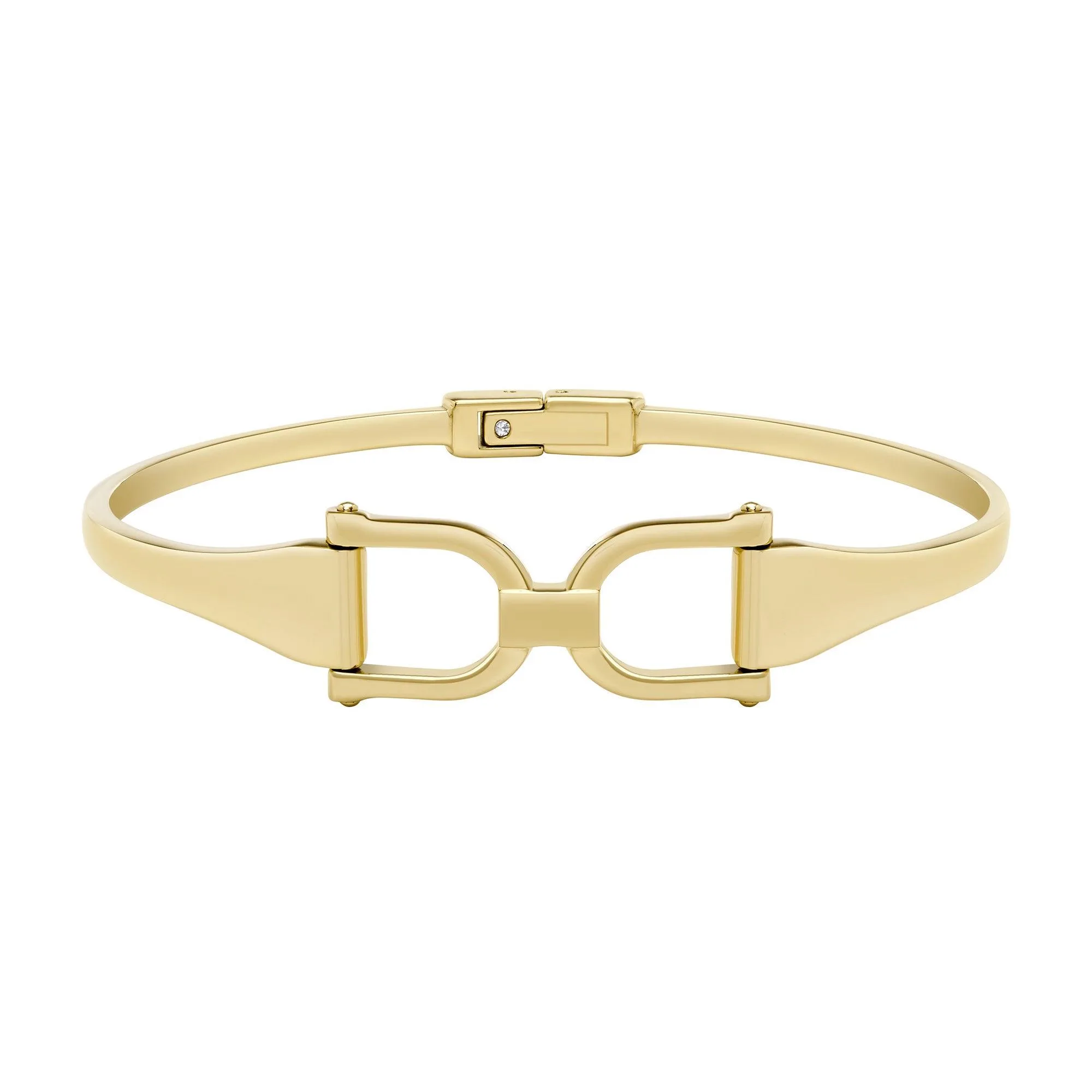Fossil Heritage D-Link Gold-Tone Stainless Steel Bangle Bracelet