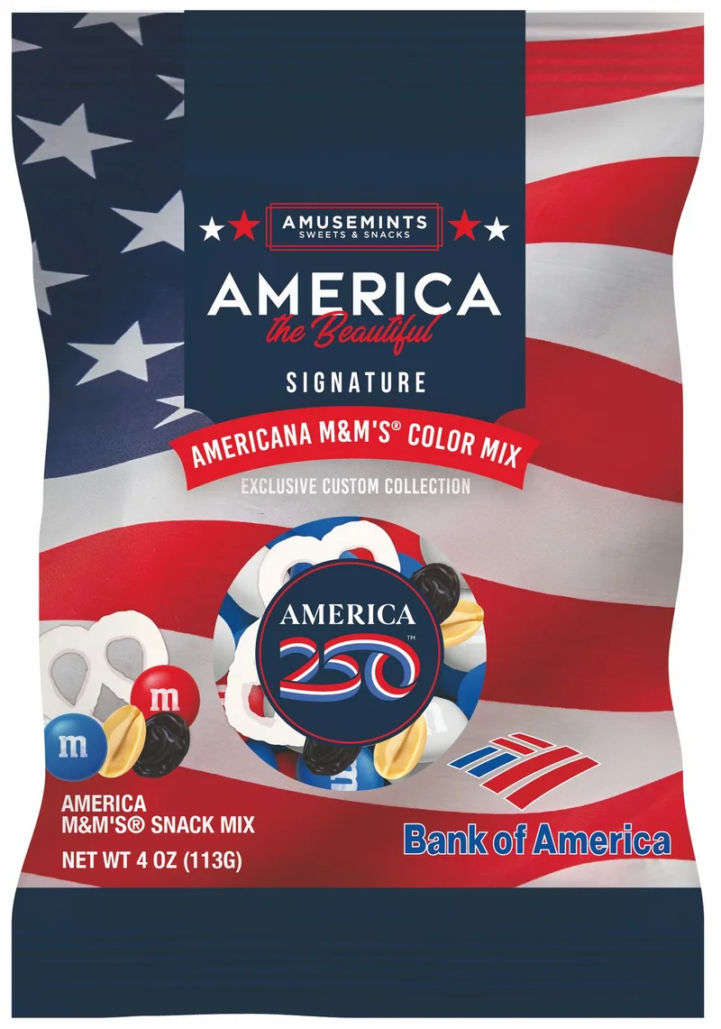 4oz Digibag, America 250 M&M Snack Mix