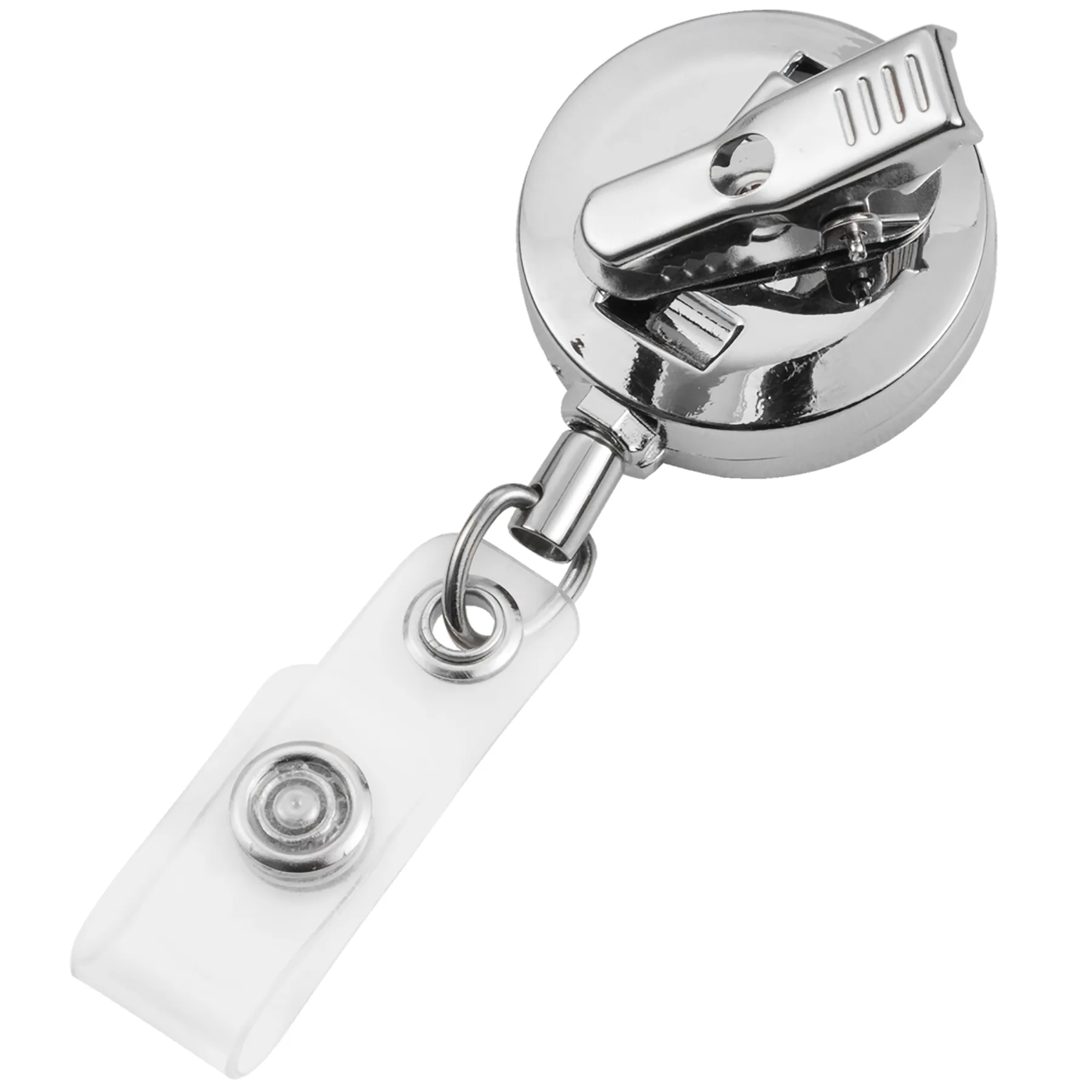Round Metal Retractable Badge Reel view 3