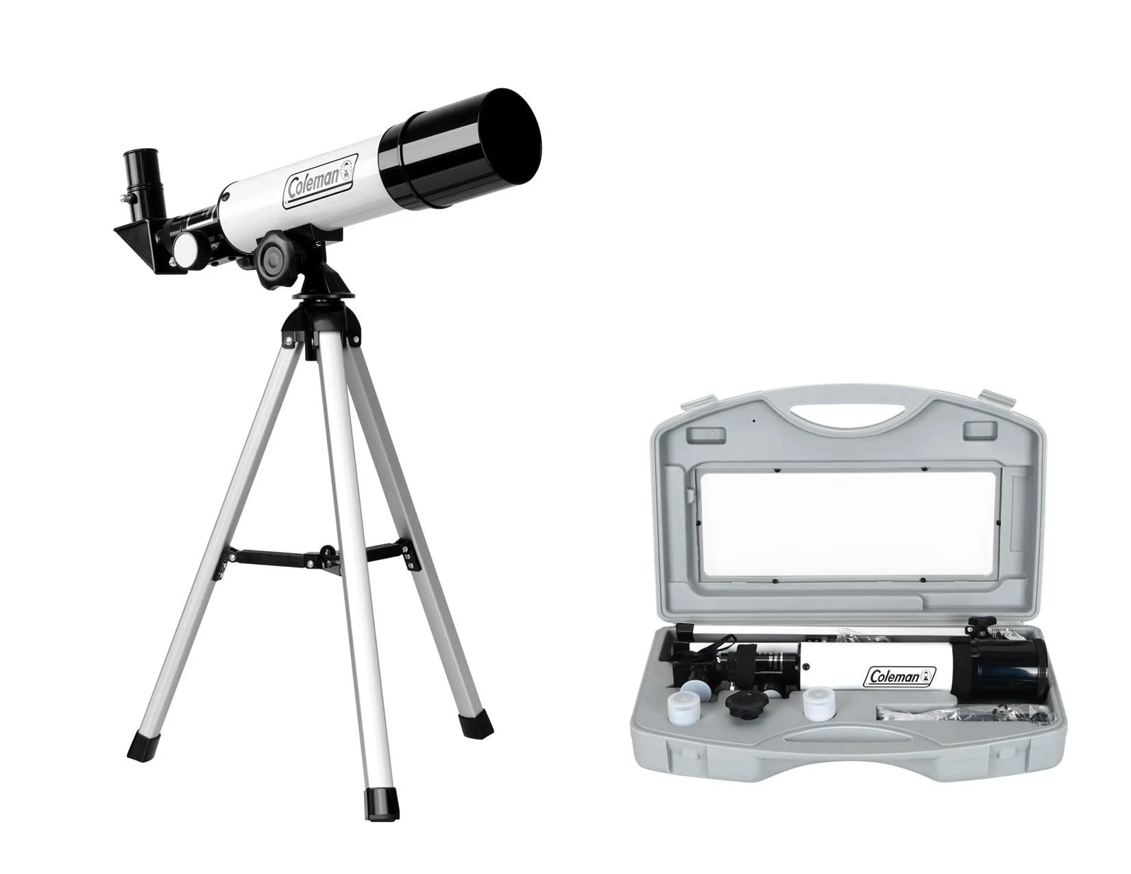Coleman 90X Refractor Telescope W/ Carrying Case - White
