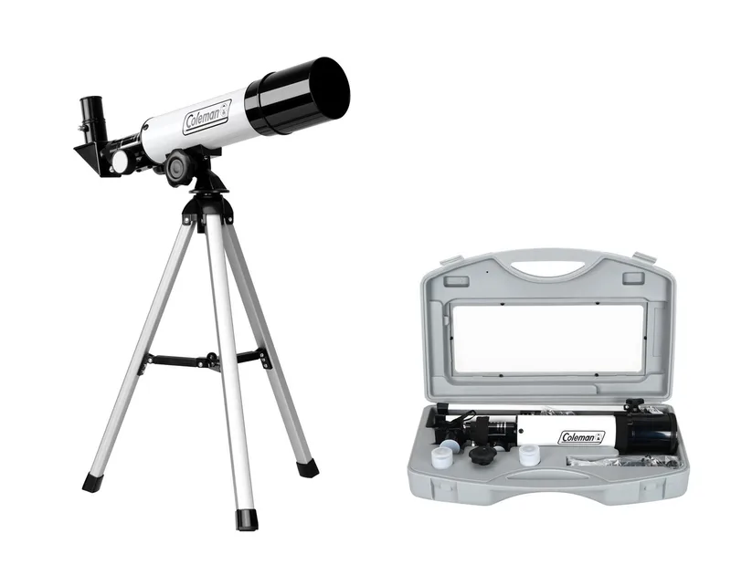 Coleman 90X Refractor Telescope W/ Carrying Case - White