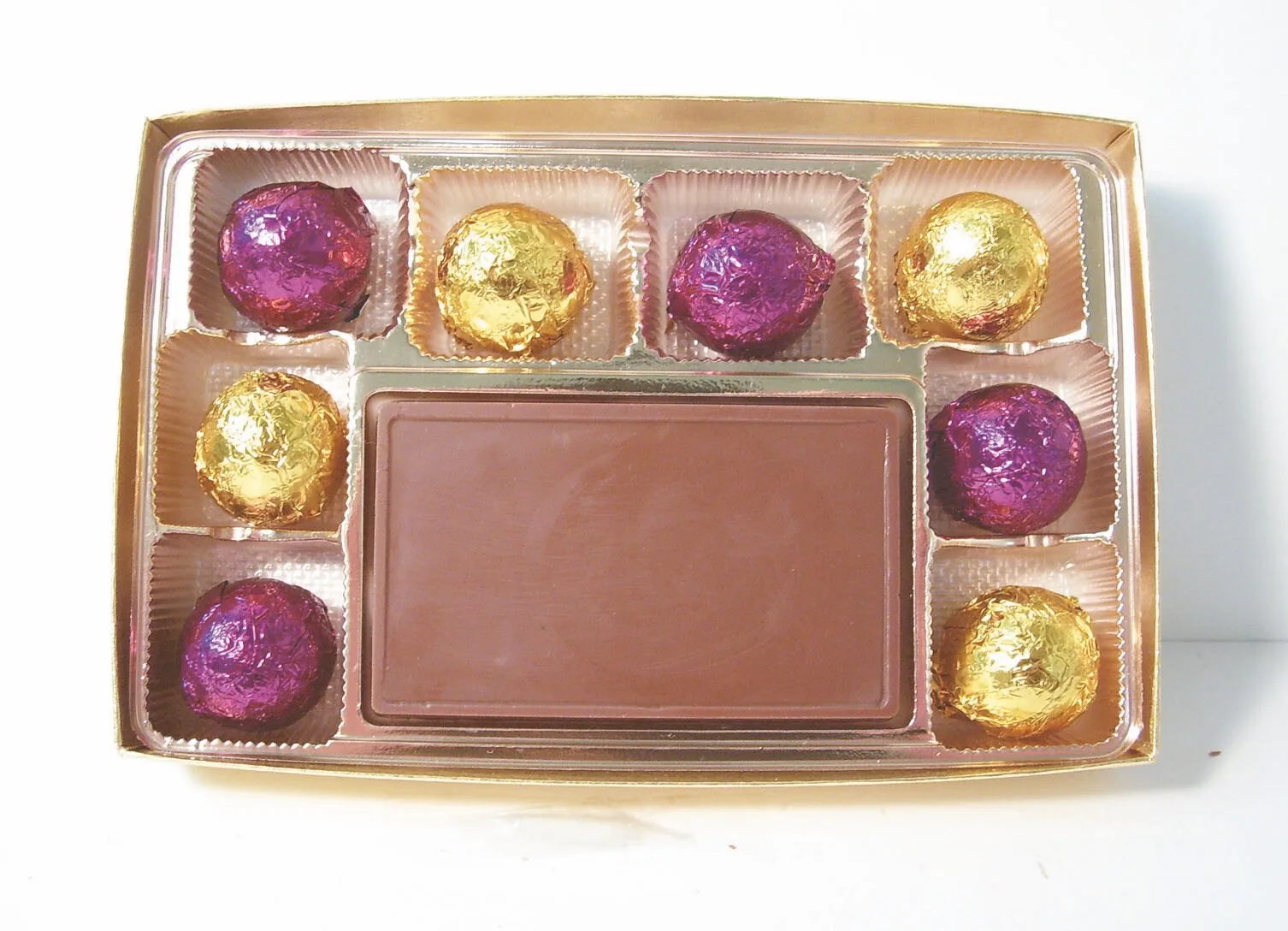 8 Piece Chocolate Truffle Box w/Chocolate Centerpiece view 2