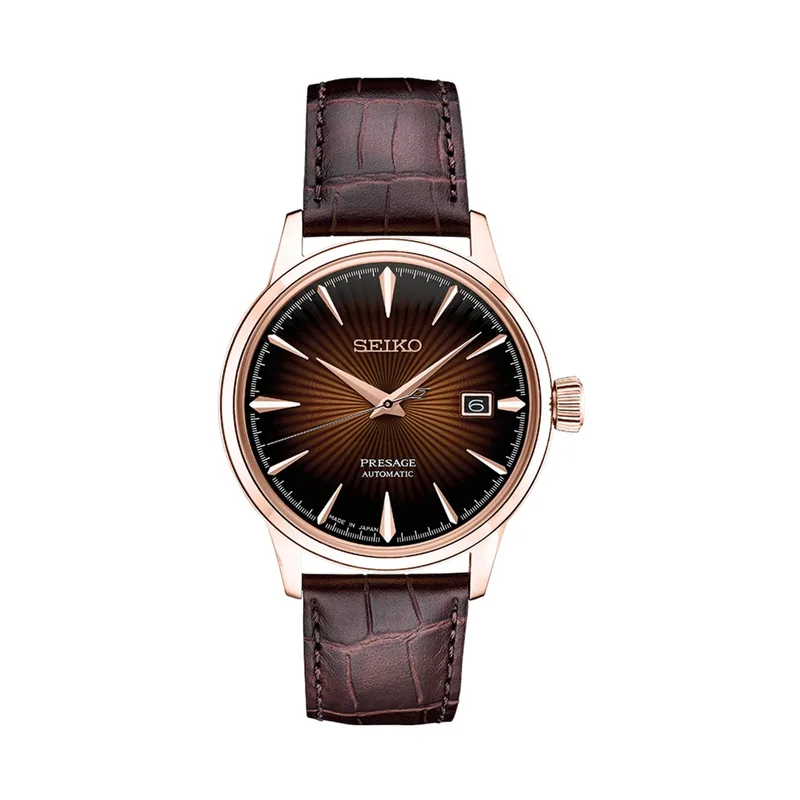 Seiko Men's Presage Brown Leather Watch