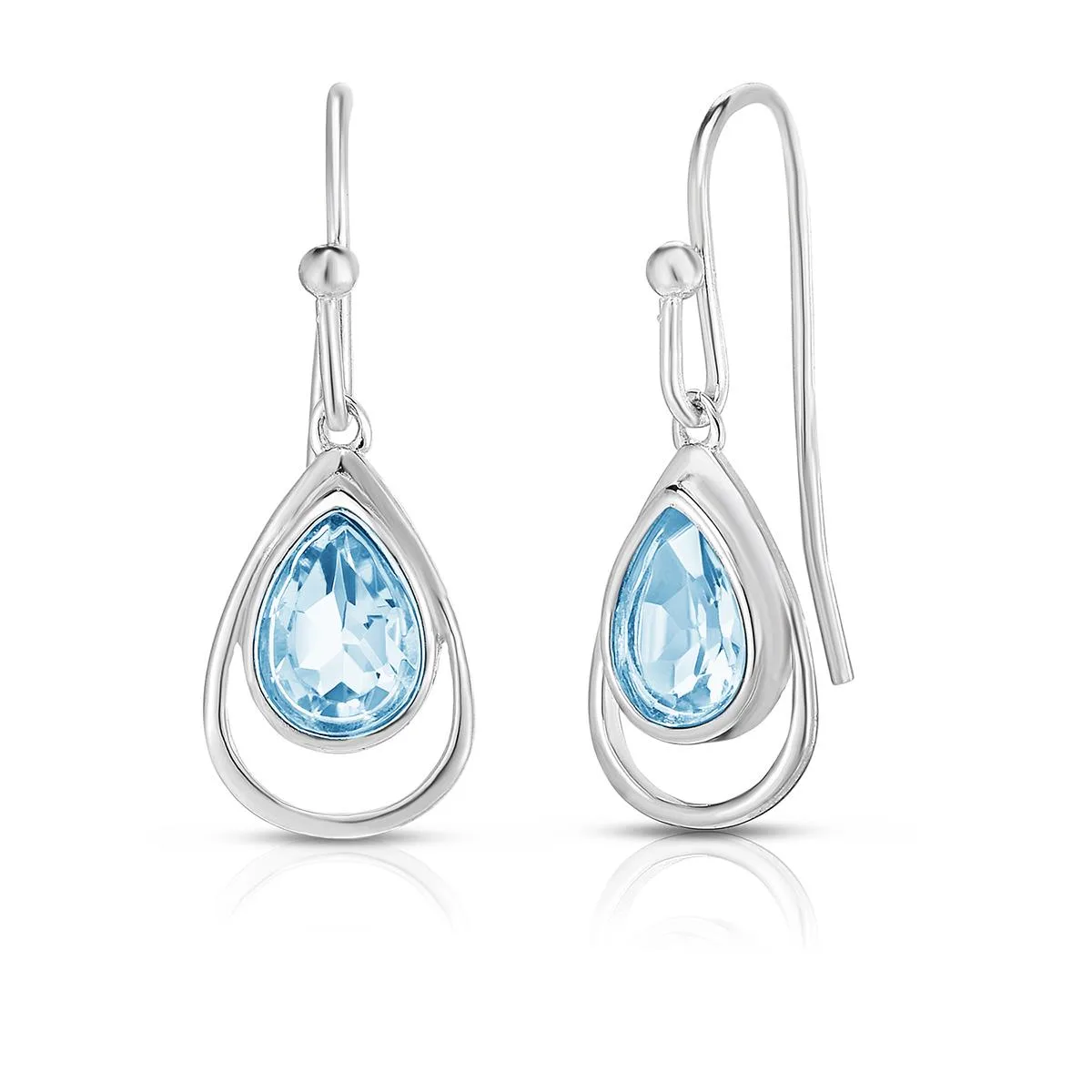 Jilco Inc Blue Topaz Earrings - 7x5mm