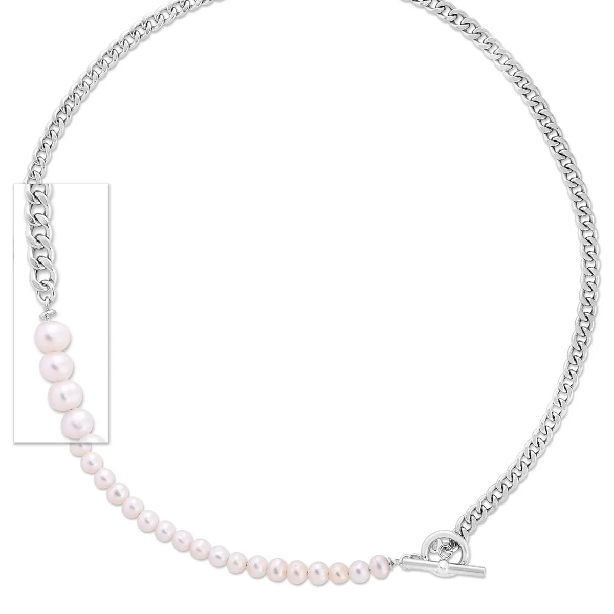 Jilco Inc Pearl & Curb Link Necklace