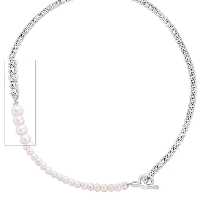 Jilco Inc Pearl & Curb Link Necklace