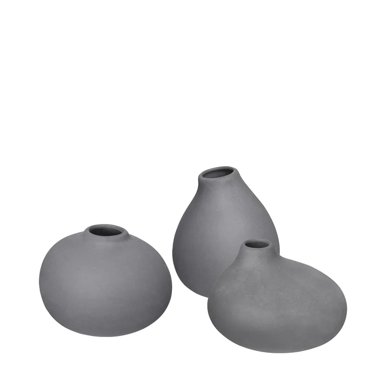 Blomus Nona Pewter Porcelain Mini Vases - Set Of 3
