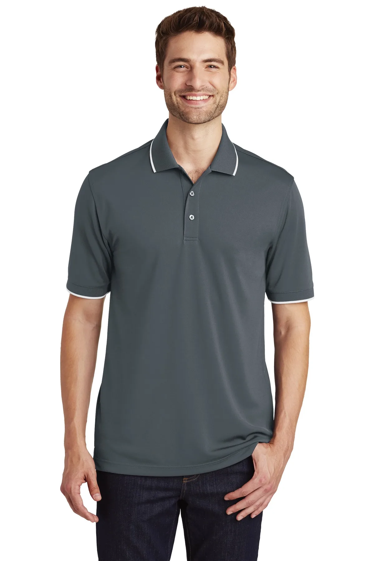 Port Authority® Dry Zone® UV Micro-Mesh Tipped Polo.