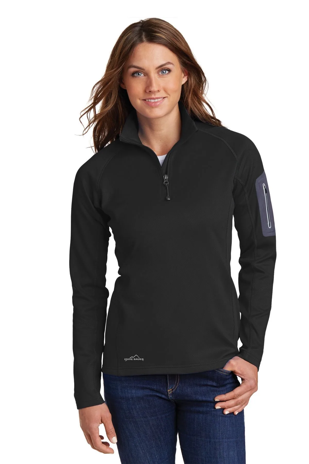Eddie Bauer® Women's 1/2-Zip Performance Fleece. — Black