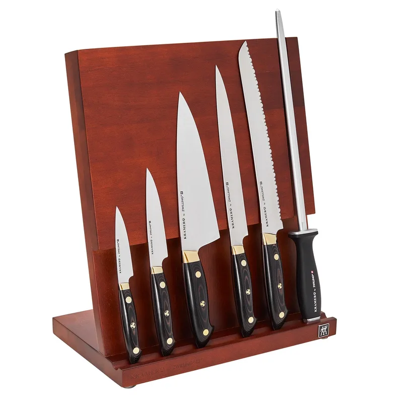 Zwilling Bob Kramer Carbon 2.0 7Pc Knife Block Set Brown And Black