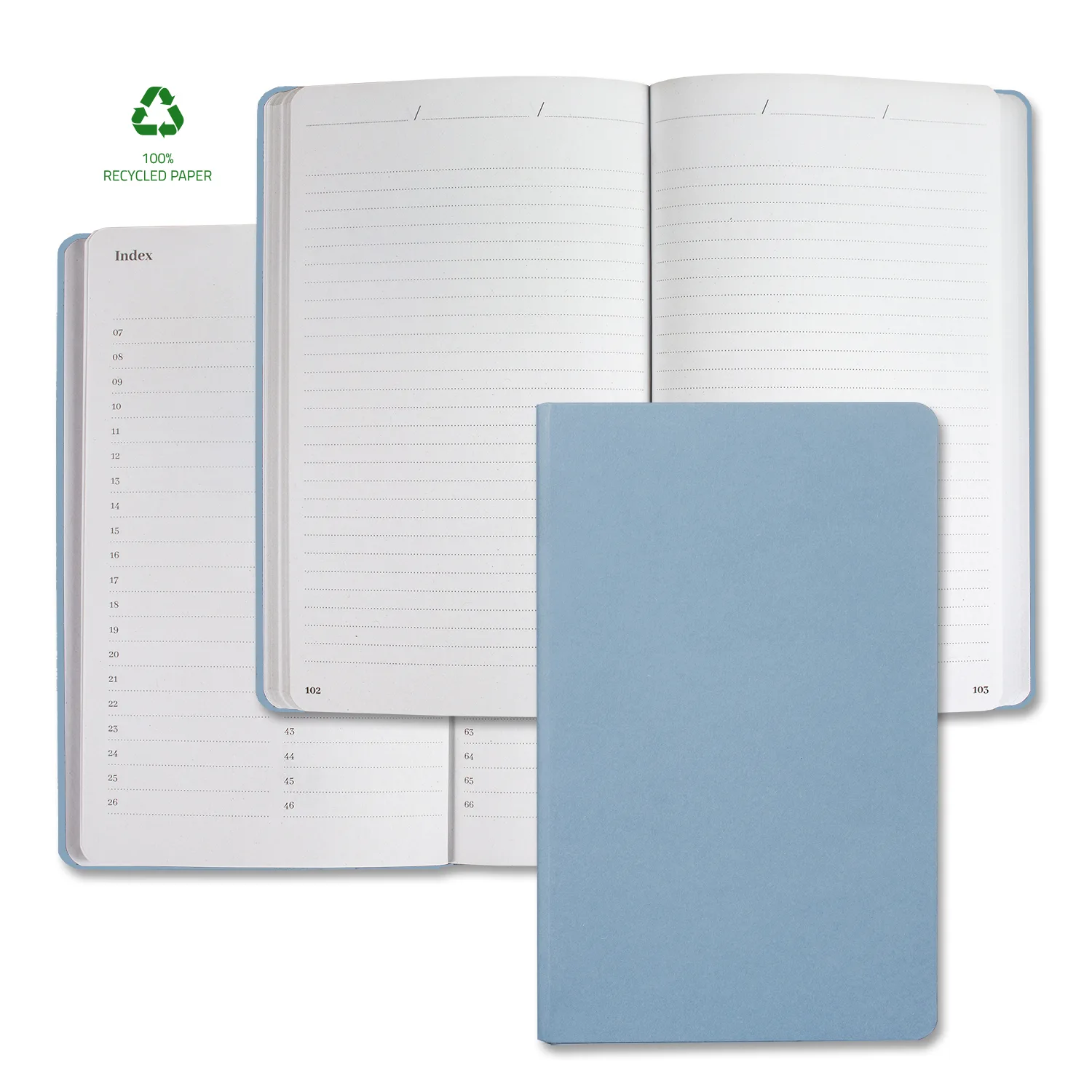 Castelli Samoa ECO Indexed Recycled White Page Journal view 7