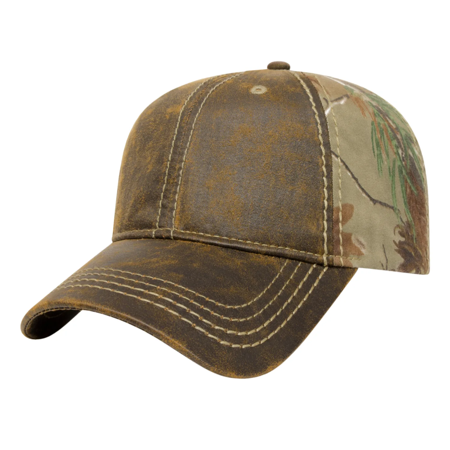 Faux Leathered Poly/Cotton Camo Cap view 2