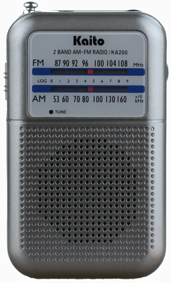 Kaito Emergency Radios & Wireless Mics Gray Am/Fm Pocket Size Transistor Radio w/Speaker And Antenna