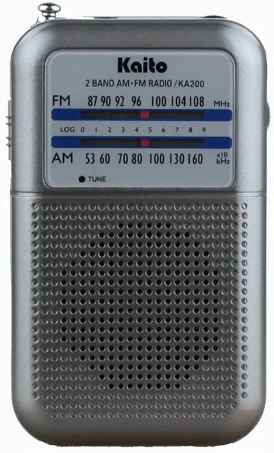 Kaito Emergency Radios & Wireless Mics Gray Am/Fm Pocket Size Transistor Radio w/Speaker And Antenna