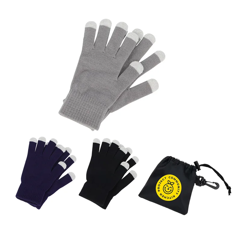 Easy Swipe Touch-Sensitive Glove With Drawstring Pouch