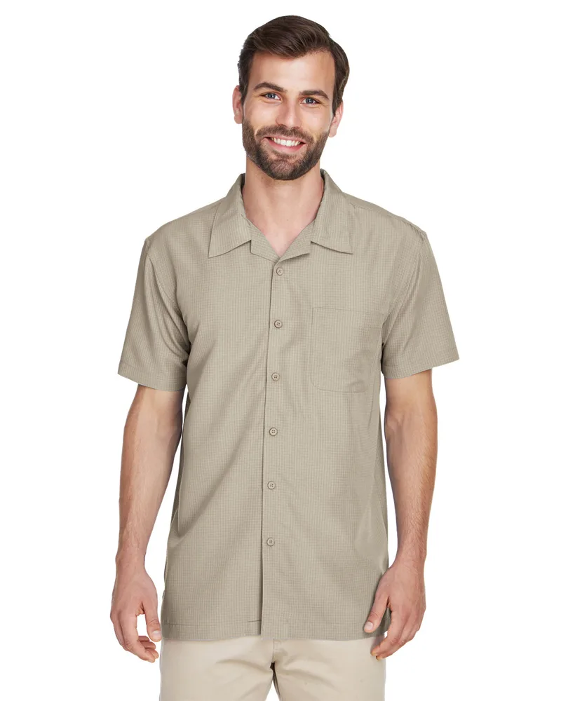 Harriton Men's Barbados Textured Camp Shirt view 4