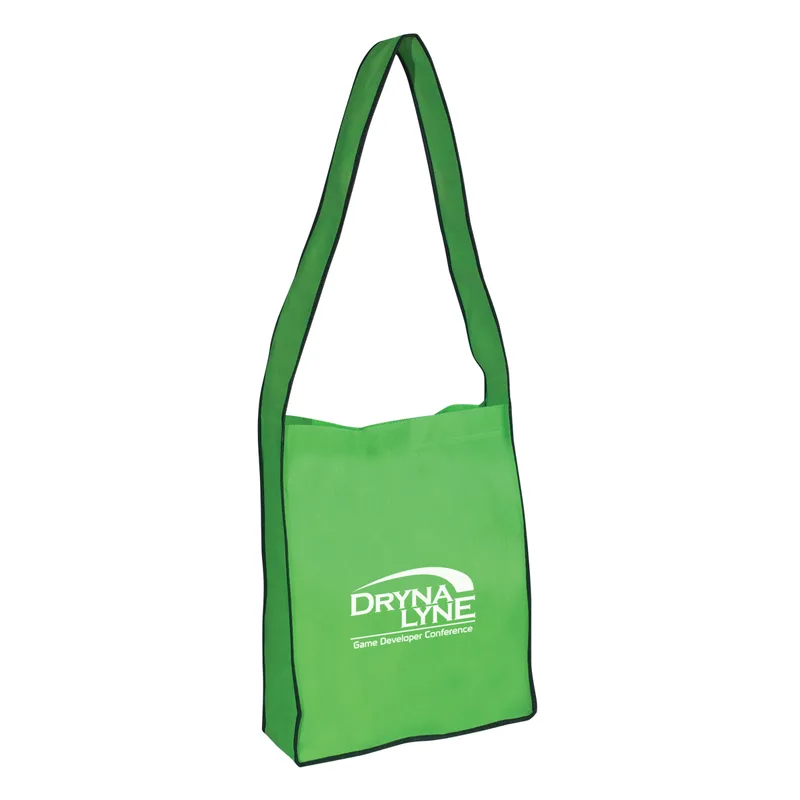 Non-woven Messenger Tote Bag With Hook And Loop Closure view 2