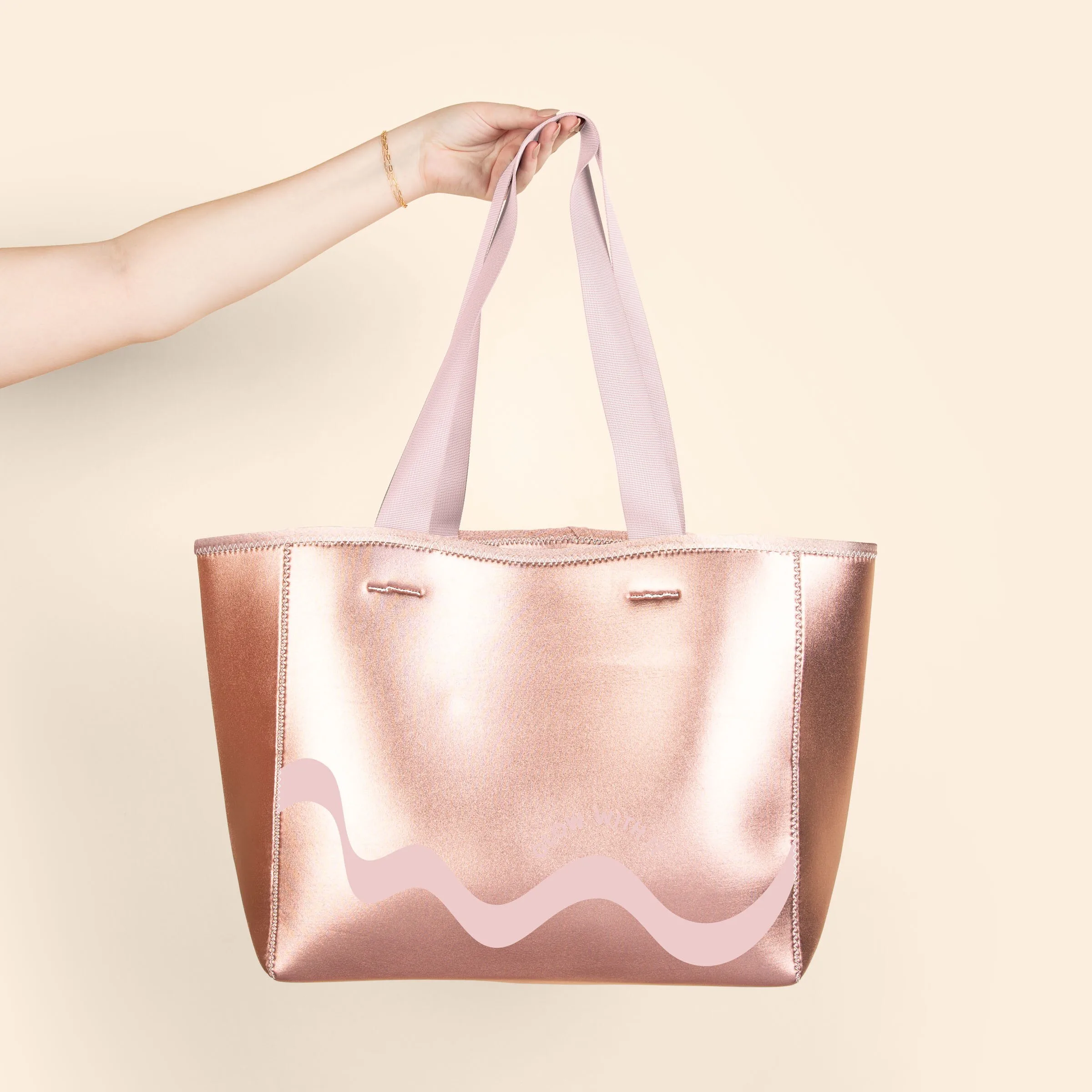 Medium Metallic Neoprene All Day Tote view 2
