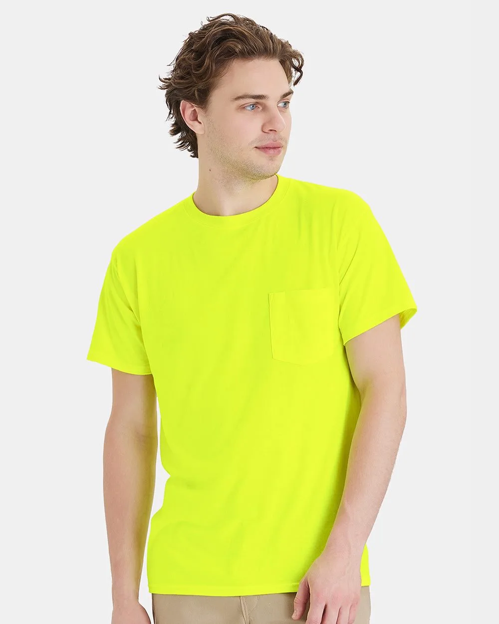Hanes® Unisex Workwear Pocket Short Sleeve T-Shirt view 2
