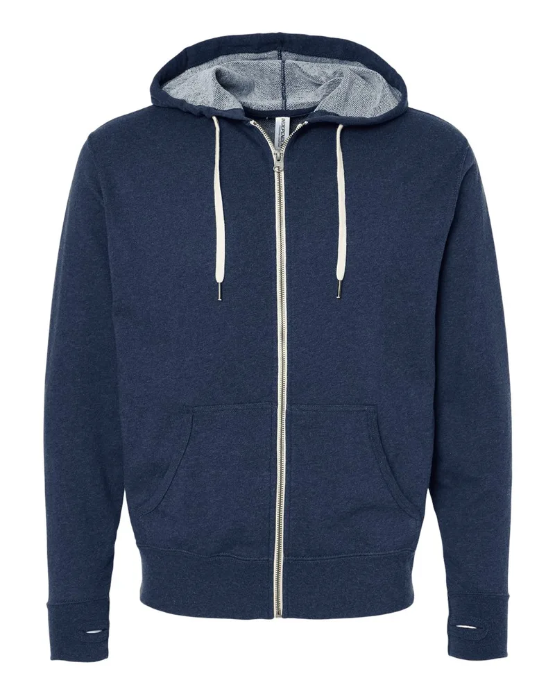 Independent Trading Co.® Unisex Heathered French Terry Full-Zip Hooded Sweatshirt view 6
