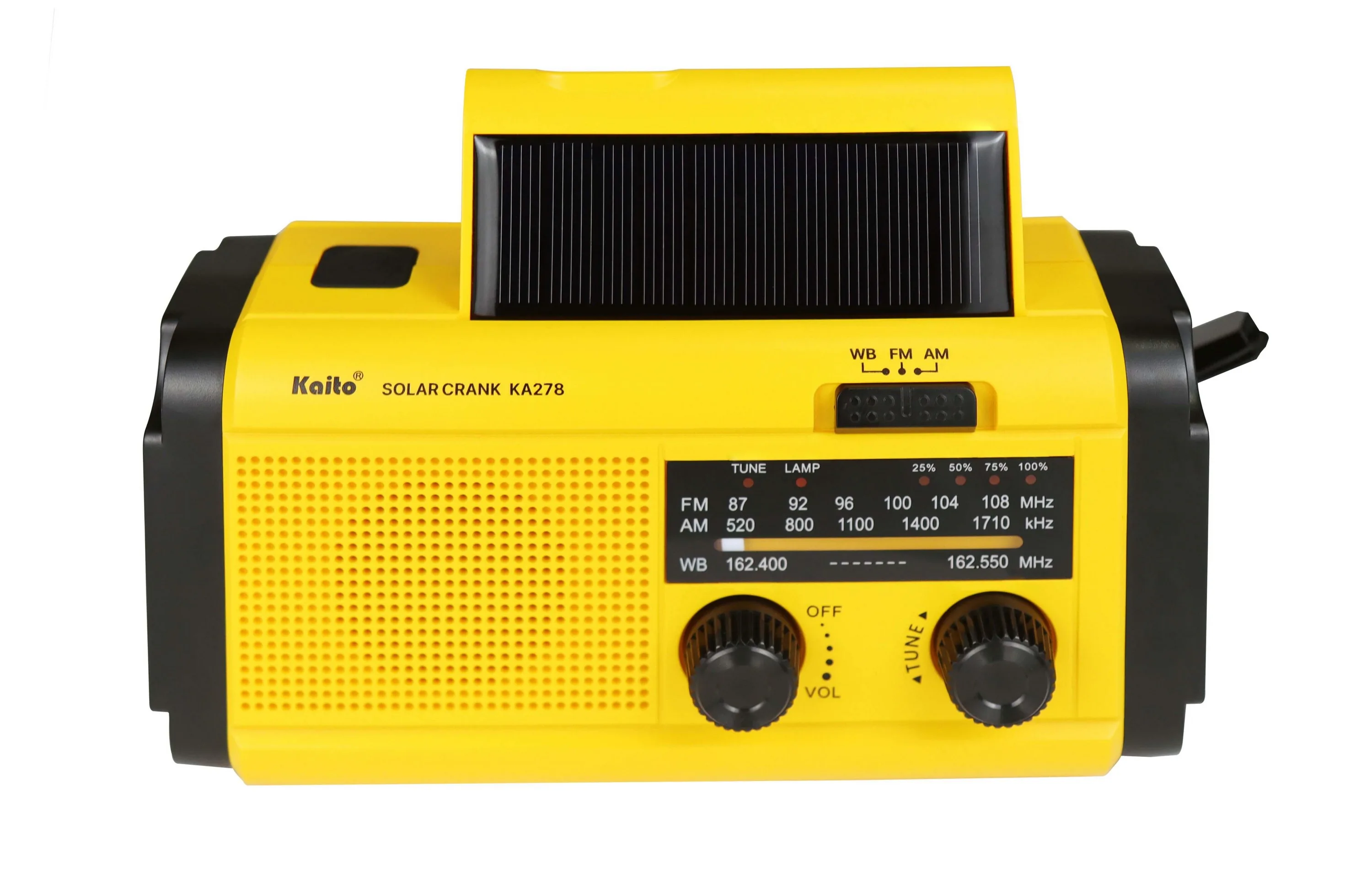 Kaito Emergency Radios & Wireless Mics Solar+Crank Am/Fm/Noaa Weather W/Multiple Lights/Sos - Yellow