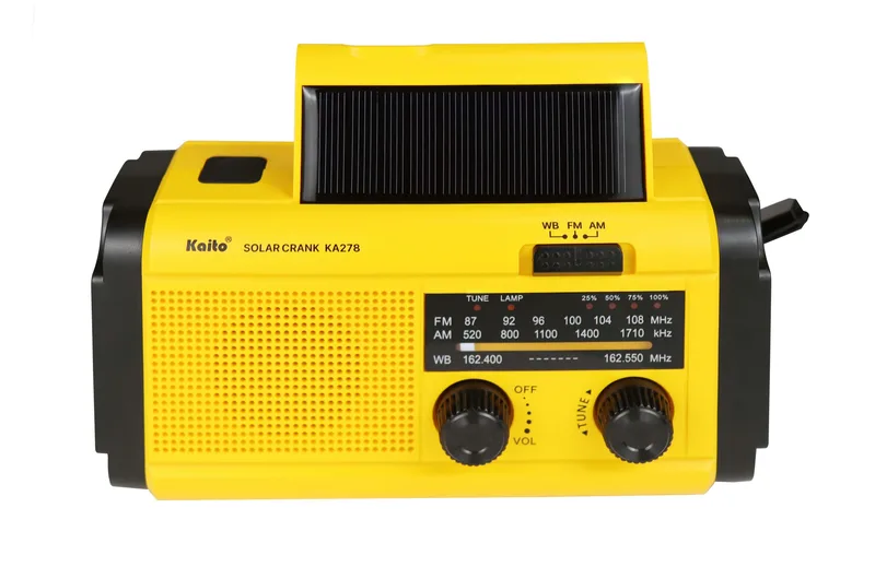 Kaito Emergency Radios & Wireless Mics Solar+Crank Am/Fm/Noaa Weather W/Multiple Lights/Sos - Yellow