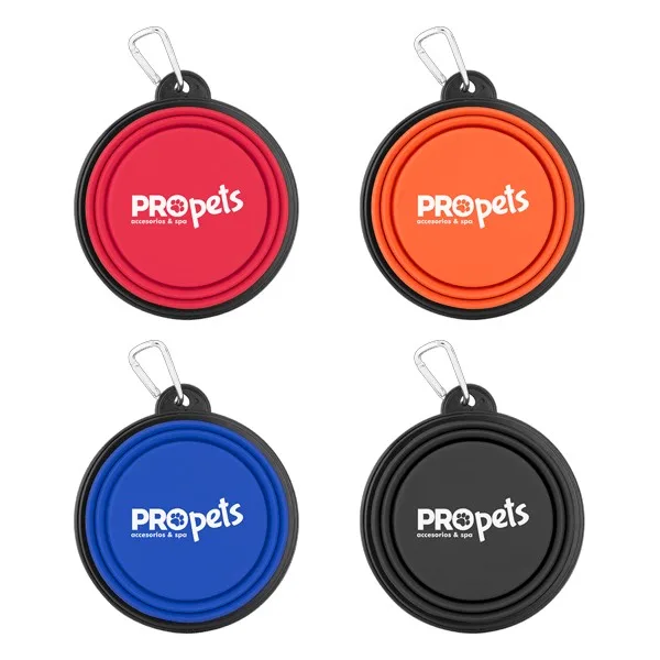 Collapsible Silicone Pet Bowl w/Carabiner