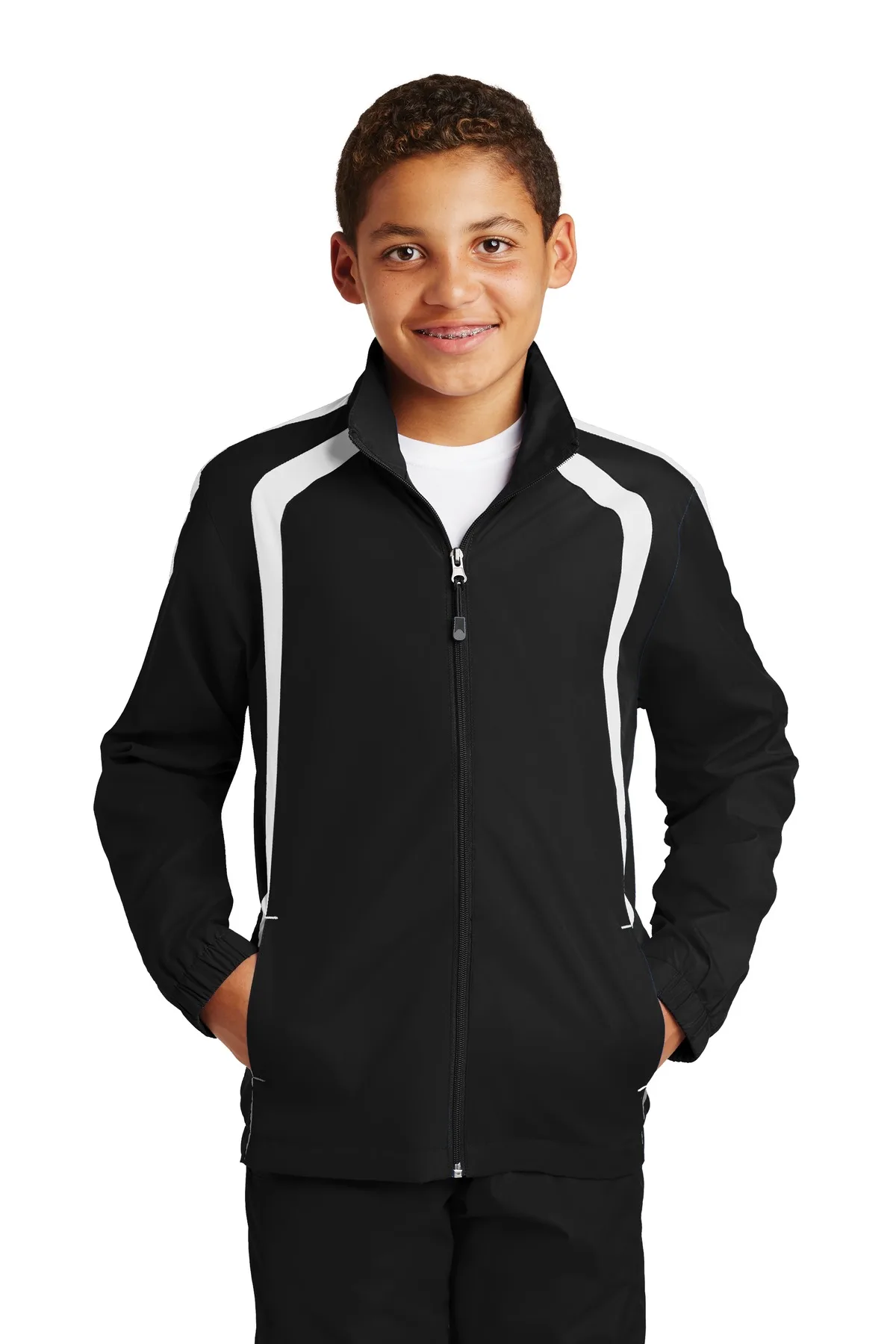 Sport-Tek® Youth Colorblock Raglan Jacket.