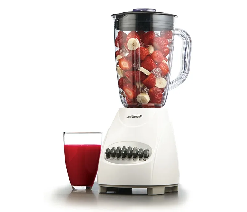 White 12-Speed Blender w/Plastic Jar