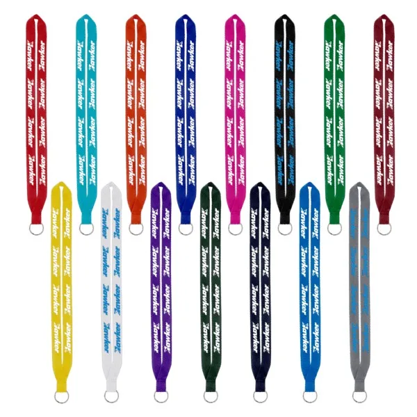 IMPORT Rush 3/4" Polyester Lanyard with Sewn Silver Metal Split-Ring view 2