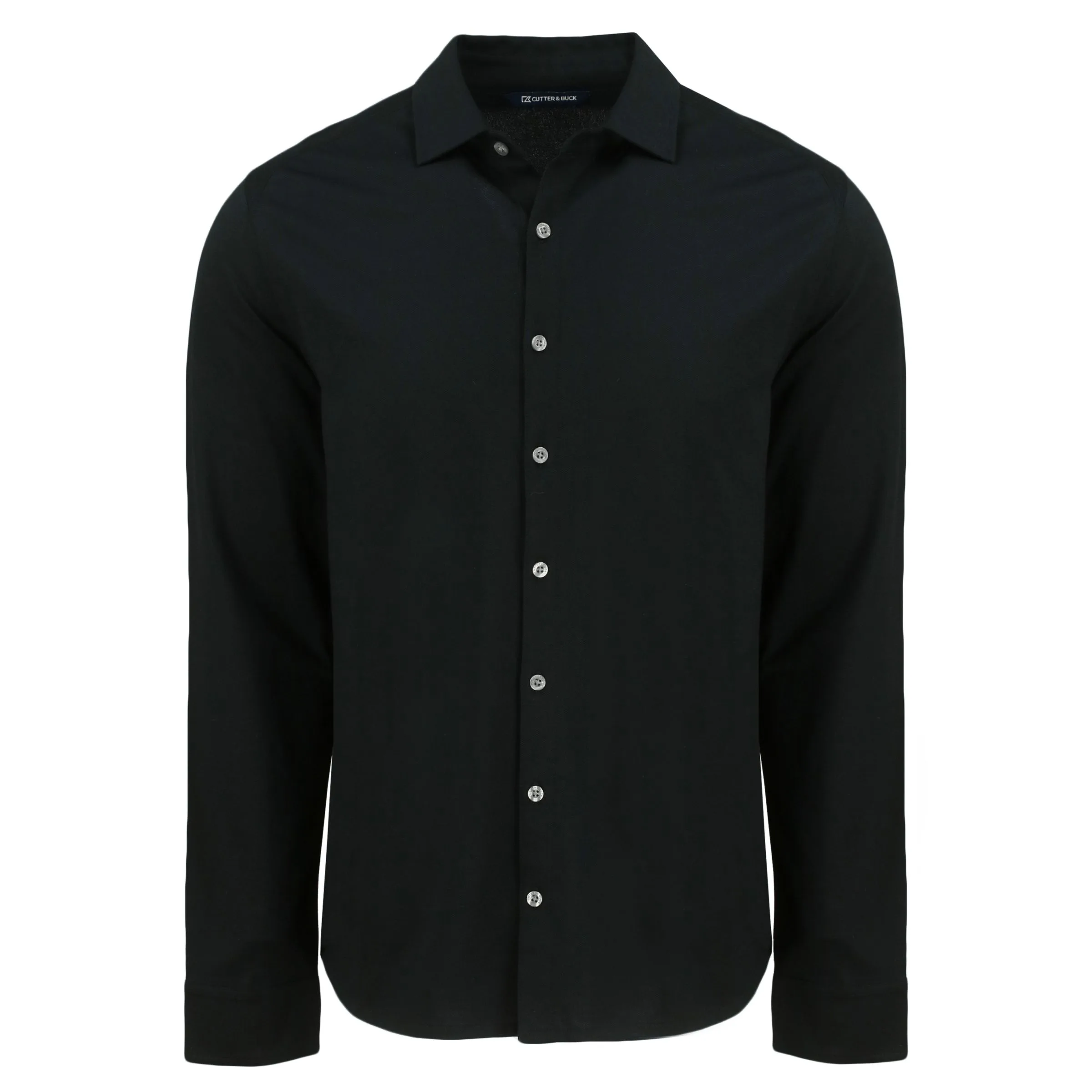 Cutter & Buck Advantage Tri-Blend Eco Soft Pique Long Sleeve Knitted Mens Button Up view 4
