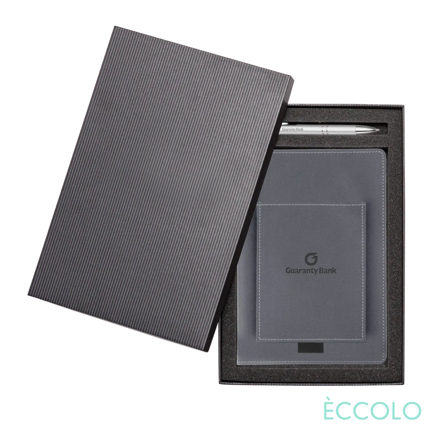 Journal & Clicker Pen Gift Set, Gray/Silver