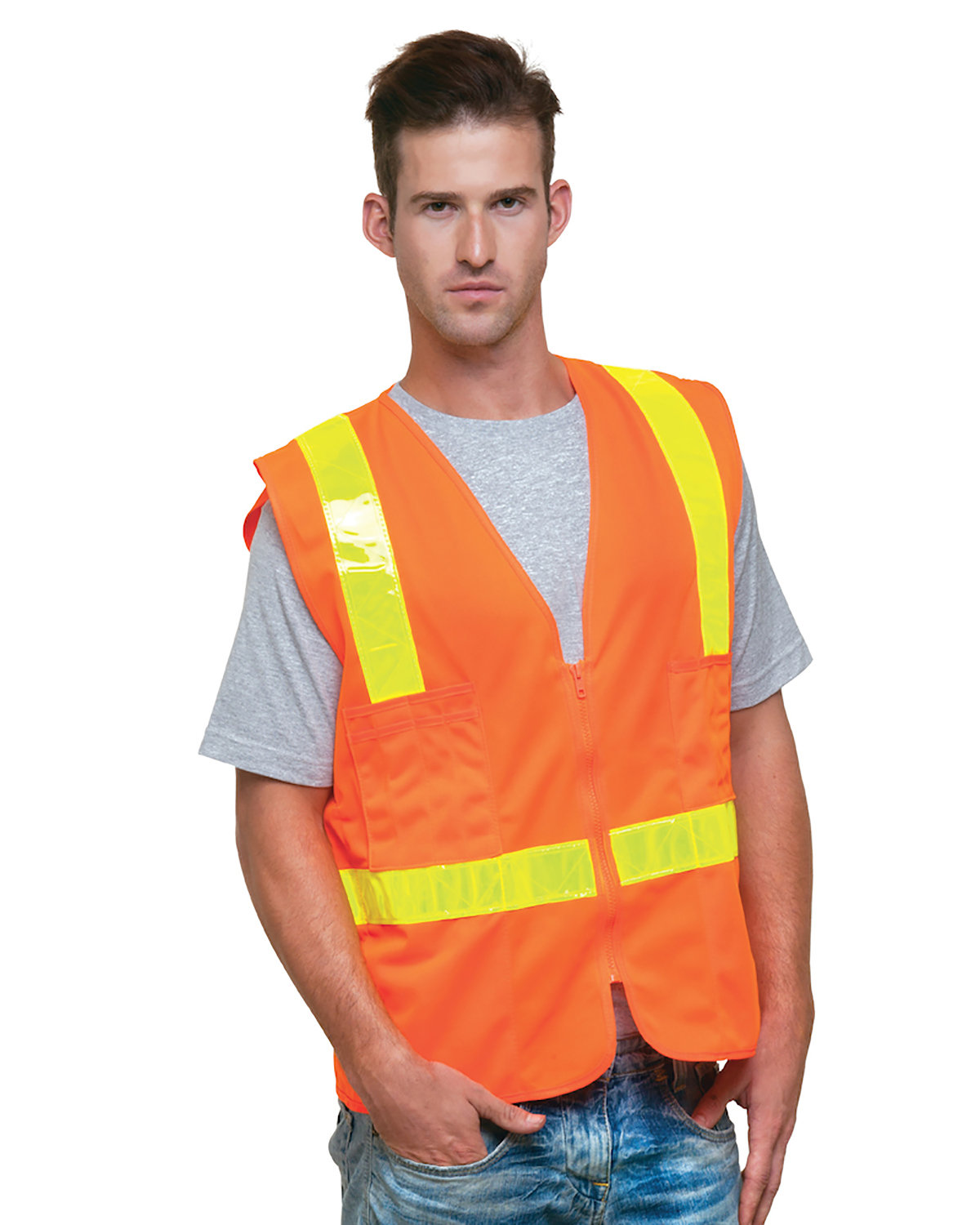 BAYSIDE Unisex USA Made 22Surv-Y Class 2 ANSI High Vis Surveyor Safety Vest