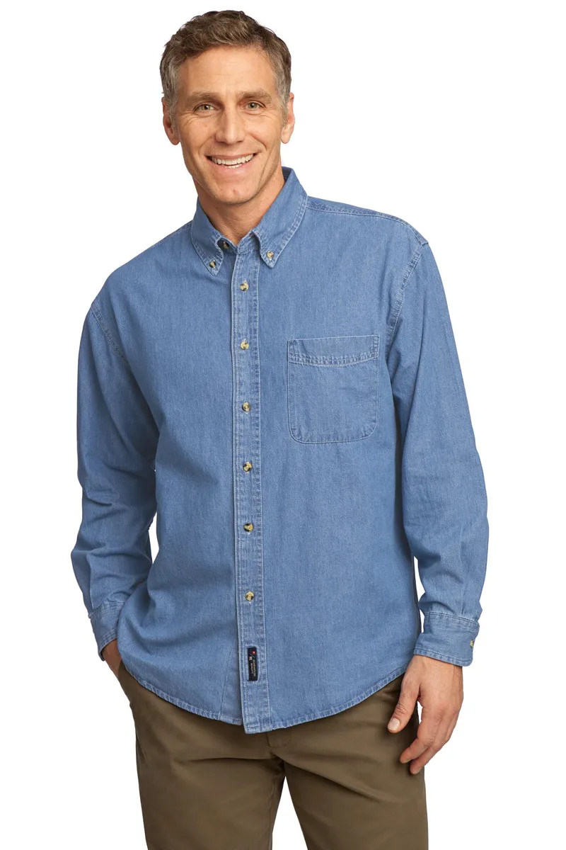 Port & Co™ Long Sleeve Value Denim Shirt.