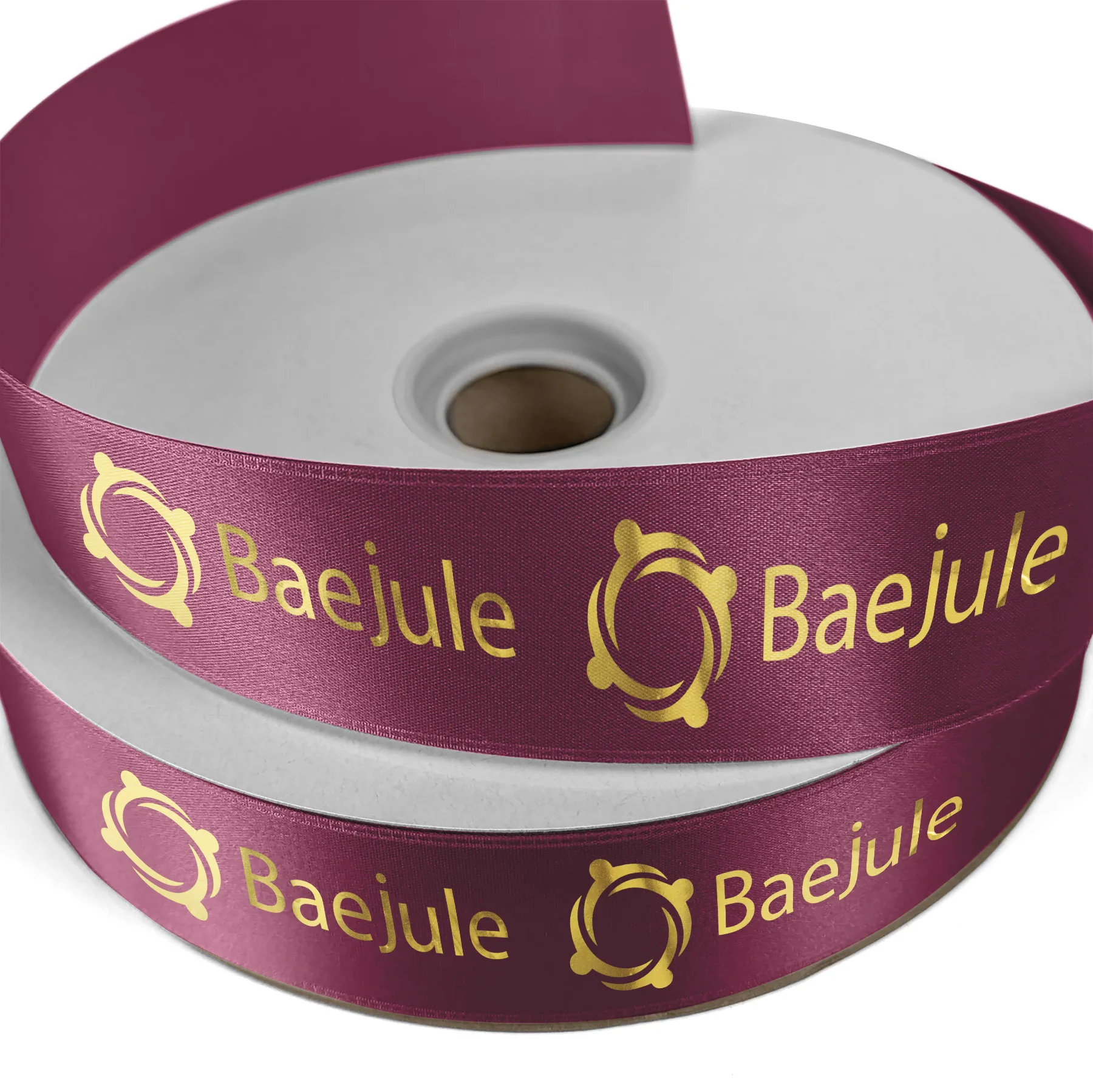 1 1/2" Badge Satin Ribbon - 100yd Roll - Foil Print view 5